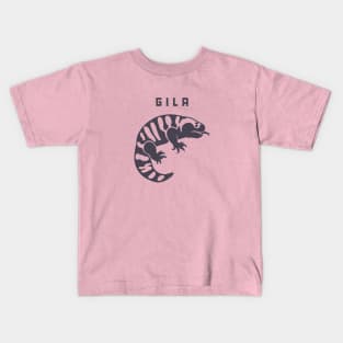 Gila, Mexican beaded lizards. Stylized art for reptile fans in dark ink Kids T-Shirt